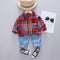 Boy's Spring and Autumn Shirt Pants Two-Piece Set